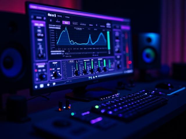 Audio compressor plugin interface on a screen